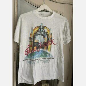 Original Vintage Live Aid 1985 Wembley Large T-shirt with photos from the day